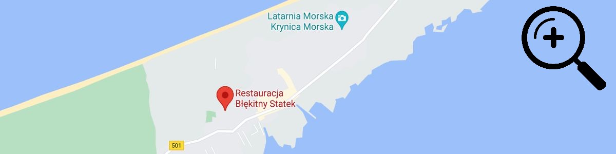 restauracja błękitny statek krynica morska mapa