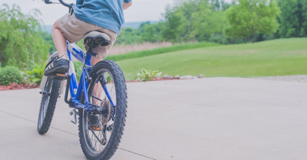 pexels-photo-1118414-1118414 A young boy enjoying a ride on a blue bicycle in a lush outdoor setting.